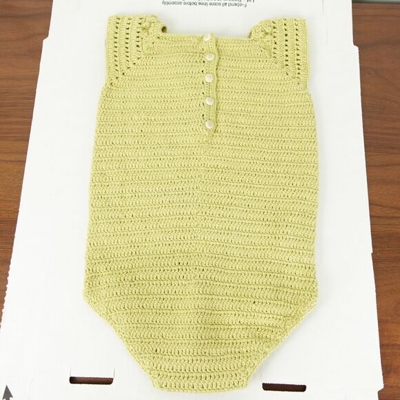 Kate Quinn Romper Infant Girl 18-24M Handmade Knit Green w/ Love From Africa NWT - Picture 2 of 8